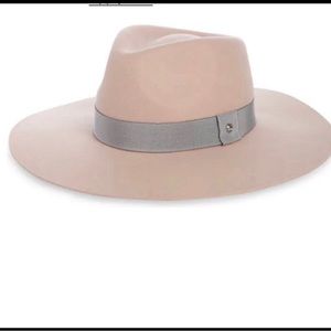 Rag & Bone pink wide brim fedora hat L